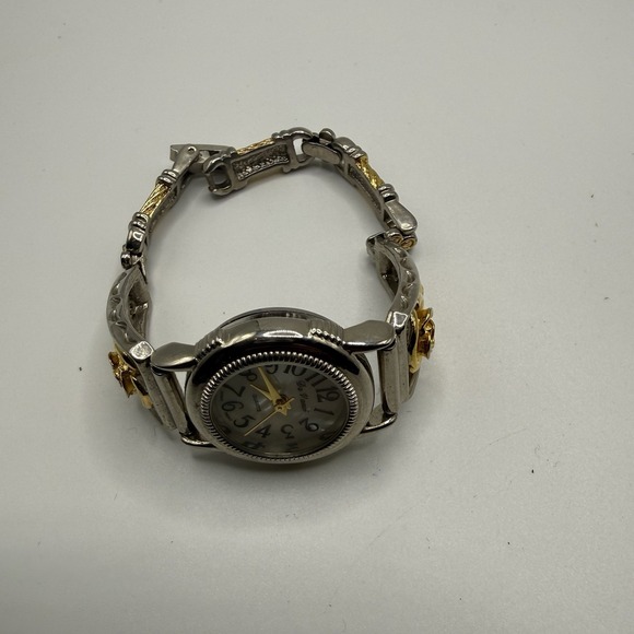 Vintage Two-Tone Silver & Gold Ladies Quartz Watch Elegant Bracelet Style - Picture 6 of 9